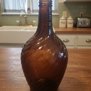Amber Swirl Glass Bottle